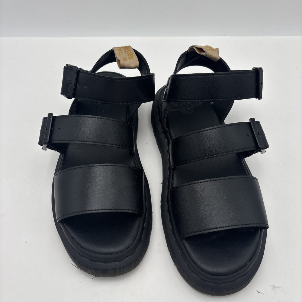 Dr Martens Gryphon Black Vegan Leather Sandals Size US 8M